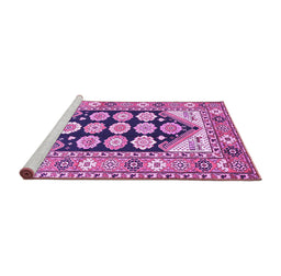 Sideview of Machine Washable Persian Purple Traditional Area Rugs, wshtr1149pur