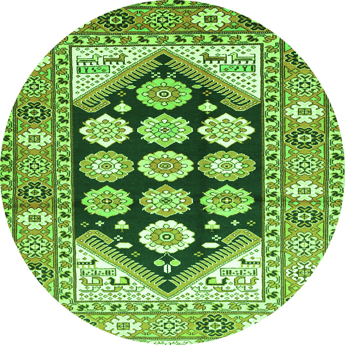 Square Persian Green Traditional Rug, tr1149grn