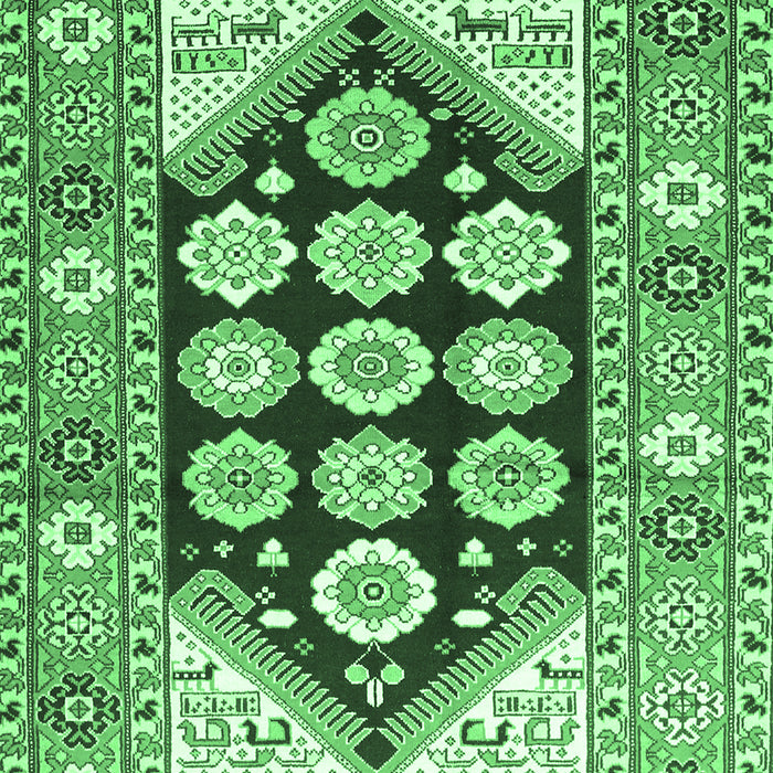 Machine Washable Persian Emerald Green Traditional Area Rugs, wshtr1149emgrn