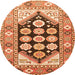 Machine Washable Persian Orange Traditional Area Rugs, wshtr1149org