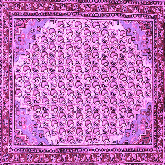 Square Machine Washable Persian Purple Traditional Area Rugs, wshtr114pur