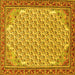 Square Persian Yellow Traditional Rug, tr114yw