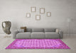 Machine Washable Persian Purple Traditional Area Rugs in a Living Room, wshtr114pur