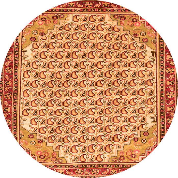 Machine Washable Persian Orange Traditional Area Rugs, wshtr114org