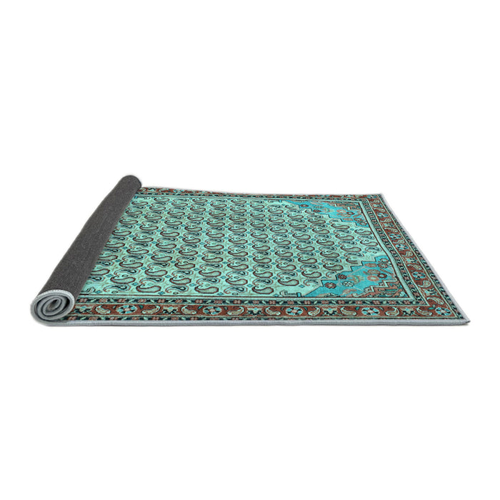 Sideview of Persian Light Blue Traditional Rug, tr114lblu
