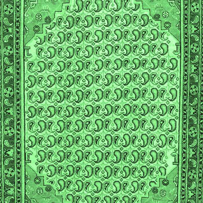 Machine Washable Persian Emerald Green Traditional Area Rugs, wshtr114emgrn