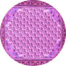 Round Persian Purple Traditional Rug, tr114pur