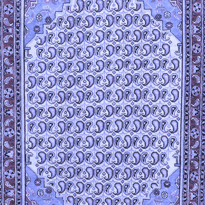 Machine Washable Persian Blue Traditional Rug, wshtr114blu