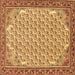 Square Machine Washable Persian Brown Traditional Rug, wshtr114brn