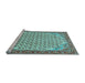 Sideview of Machine Washable Persian Light Blue Traditional Rug, wshtr114lblu