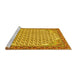 Sideview of Machine Washable Persian Yellow Traditional Rug, wshtr114yw