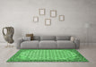 Machine Washable Persian Emerald Green Traditional Area Rugs in a Living Room,, wshtr114emgrn