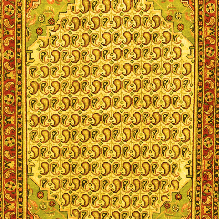 Machine Washable Persian Yellow Traditional Rug, wshtr114yw