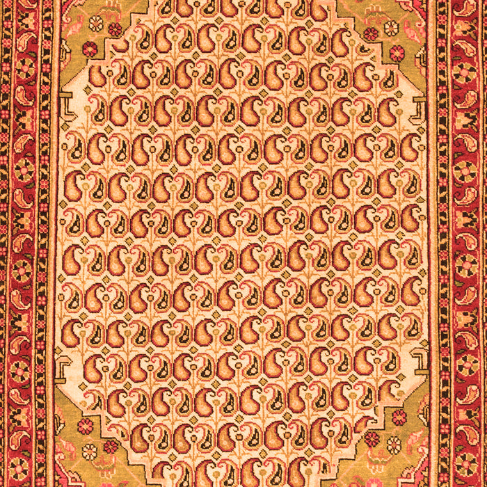 Serging Thickness of Machine Washable Persian Orange Traditional Area Rugs, wshtr114org