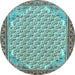 Round Machine Washable Persian Light Blue Traditional Rug, wshtr114lblu