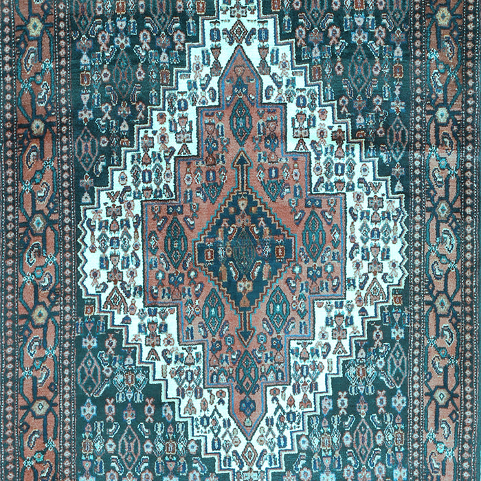 Medallion Light Blue Traditional Rug, tr1150lblu