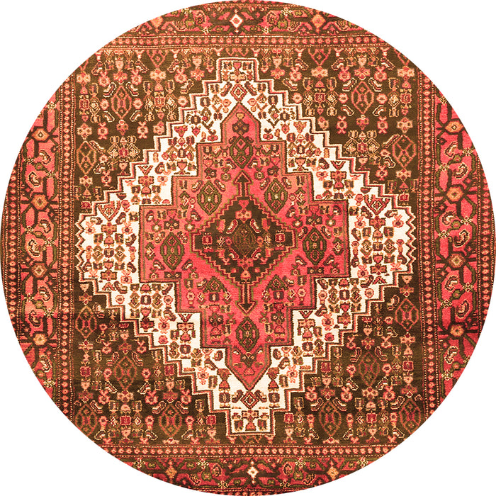 Machine Washable Medallion Orange Traditional Area Rugs, wshtr1150org