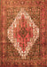 Serging Thickness of Machine Washable Medallion Orange Traditional Area Rugs, wshtr1150org