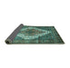 Sideview of Medallion Turquoise Traditional Rug, tr1150turq