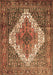 Machine Washable Medallion Brown Traditional Rug, wshtr1150brn