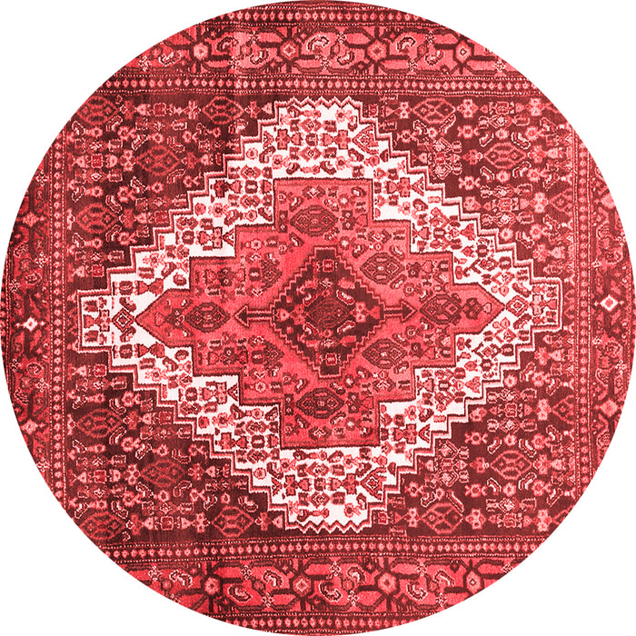 Machine Washable Medallion Red Traditional Rug, wshtr1150red