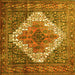 Square Medallion Yellow Traditional Rug, tr1150yw