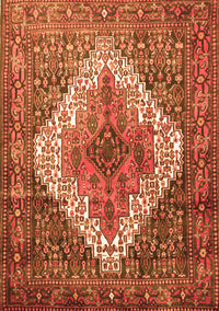 Medallion Orange Traditional Rug, tr1150org