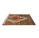 Sideview of Machine Washable Medallion Brown Traditional Rug, wshtr1150brn