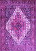 Machine Washable Medallion Purple Traditional Area Rugs, wshtr1150pur