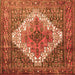 Serging Thickness of Medallion Orange Traditional Rug, tr1150org