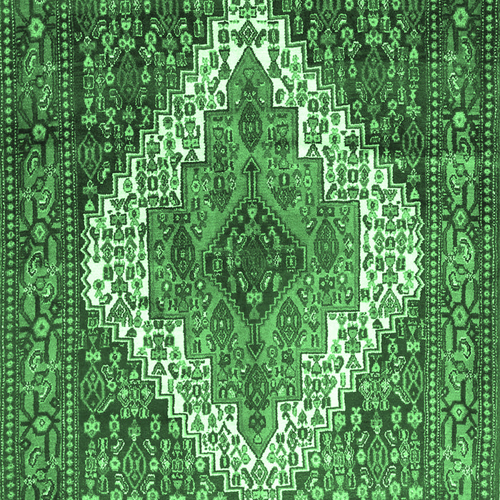 Machine Washable Medallion Emerald Green Traditional Area Rugs, wshtr1150emgrn