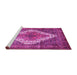 Sideview of Machine Washable Medallion Pink Traditional Rug, wshtr1150pnk