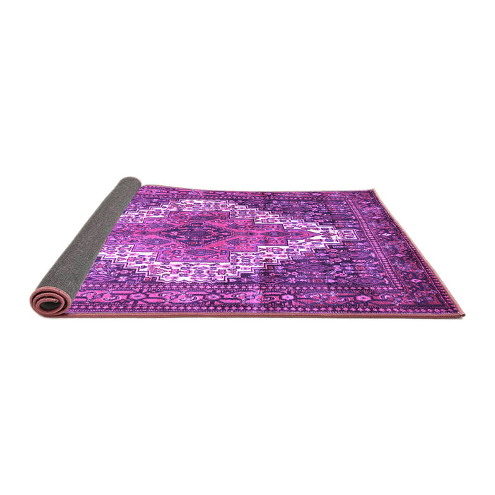 Sideview of Medallion Purple Traditional Rug, tr1150pur