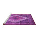 Sideview of Machine Washable Medallion Purple Traditional Area Rugs, wshtr1150pur