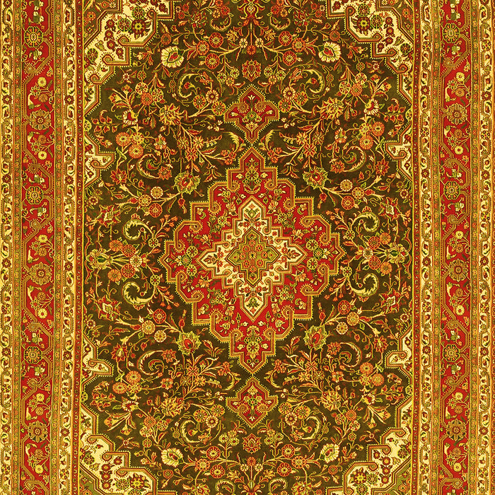 Medallion Yellow Traditional Rug, tr1151yw