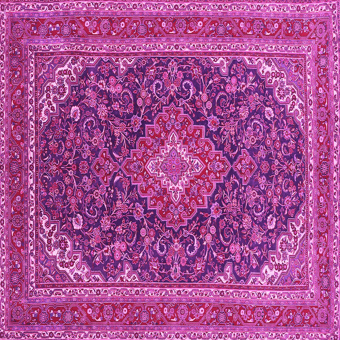 Square Medallion Pink Traditional Rug, tr1151pnk