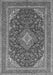 Serging Thickness of Machine Washable Medallion Gray Traditional Rug, wshtr1151gry