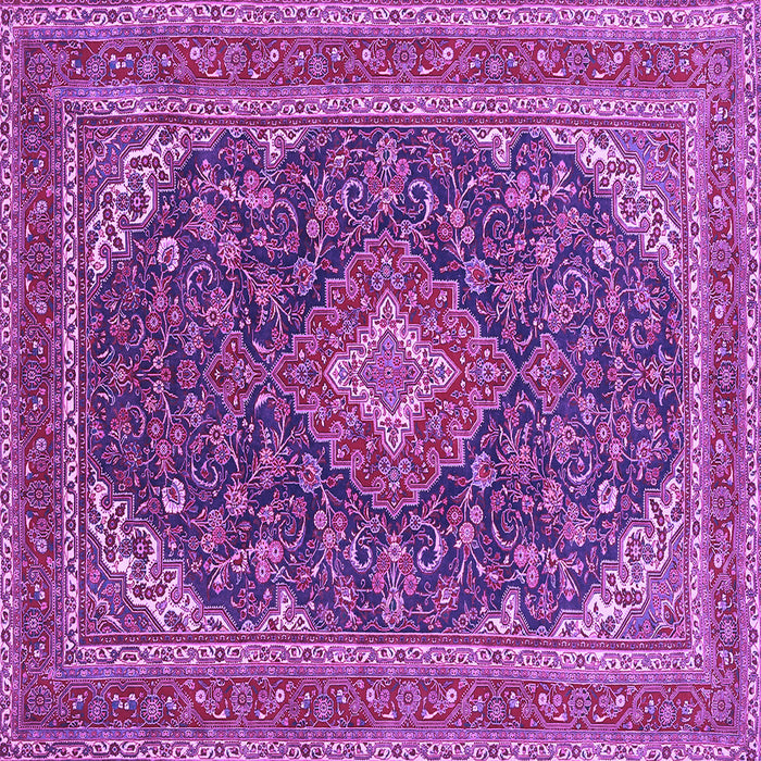 Square Medallion Purple Traditional Rug, tr1151pur