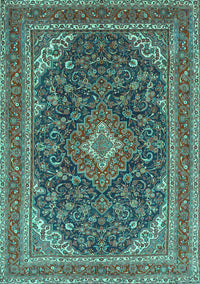 Medallion Turquoise Traditional Rug, tr1151turq