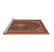 Sideview of Machine Washable Medallion Brown Traditional Rug, wshtr1151brn