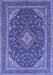 Machine Washable Medallion Blue Traditional Rug, wshtr1151blu