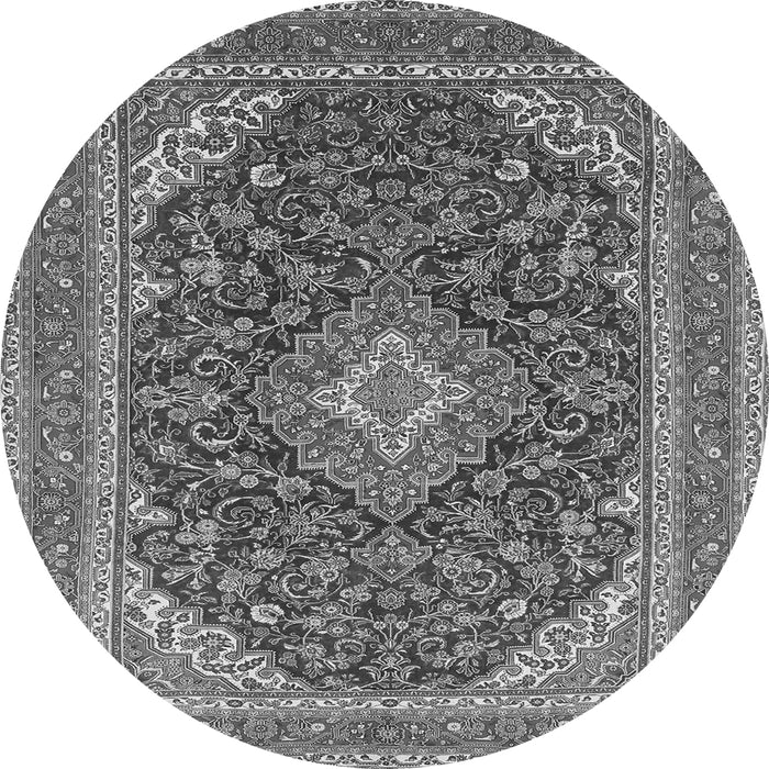 Square Medallion Gray Traditional Rug, tr1151gry