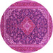 Round Medallion Pink Traditional Rug, tr1151pnk