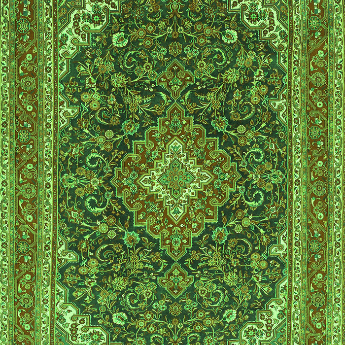 Serging Thickness of Machine Washable Medallion Green Traditional Area Rugs, wshtr1151grn