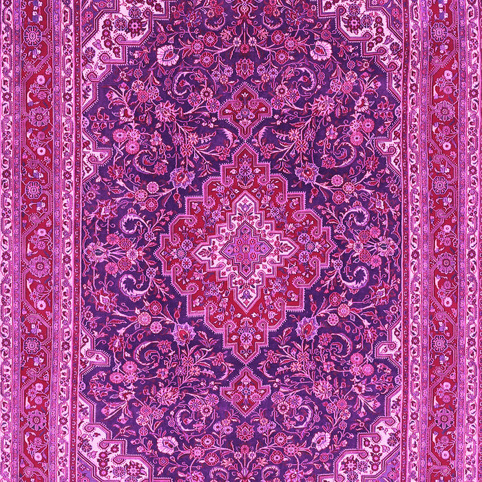 Machine Washable Medallion Pink Traditional Rug, wshtr1151pnk