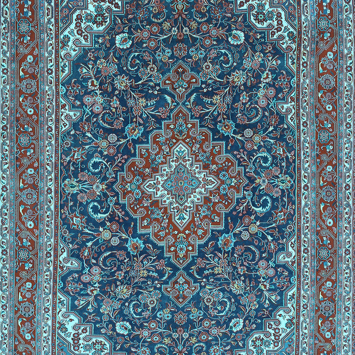 Medallion Light Blue Traditional Rug, tr1151lblu