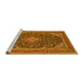 Sideview of Machine Washable Medallion Yellow Traditional Rug, wshtr1151yw