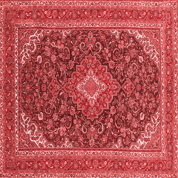 Machine Washable Medallion Red Traditional Rug, wshtr1151red