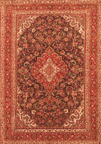 Medallion Orange Traditional Rug, tr1151org