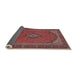 Sideview of Traditional Saffron Red Medallion Rug, tr1152